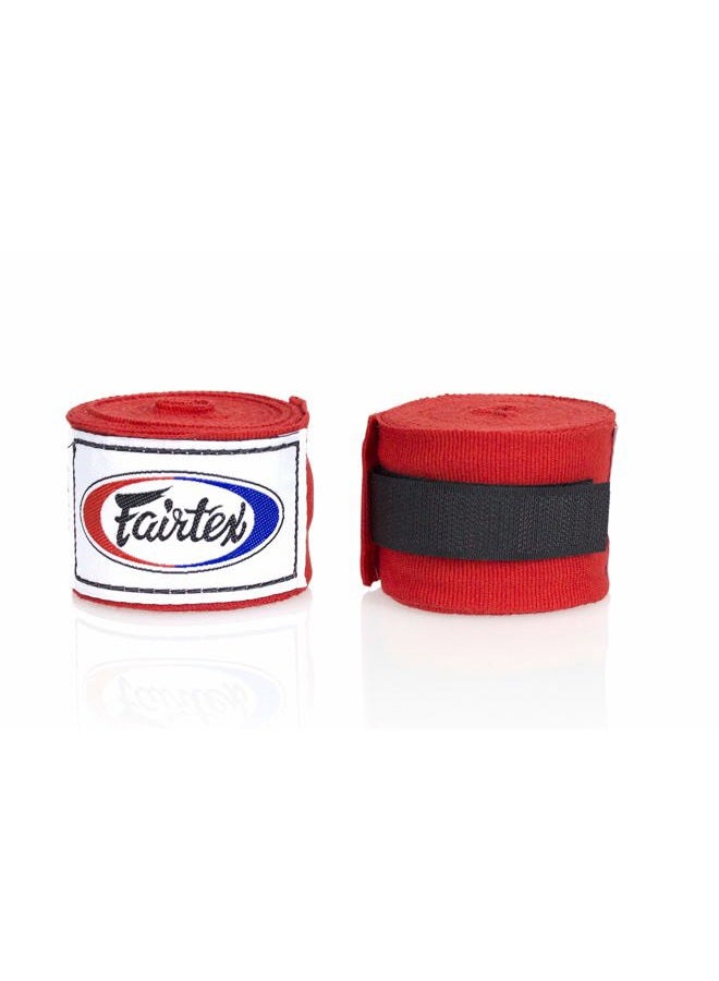 FAIRTEX HW2 Elastic Cotton Handwraps, 120' and 180" Full Length Hand Wraps-Many Colors (Red, 180") - Image 1