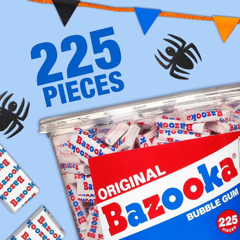 Bazooka Original Flavor Bubble Gum, 225 Count Bulk Tub with Vintage Comics - Image 2
