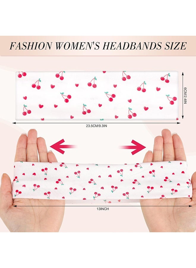 MXN 8 Pcs Floral Stripe Headbands Non Slip Soft Cotton Sport Elastic Hairbands for Men and Women, Thin Soft Cotton Fashion Hair Bands for Yoga, Workout, Running, Cycling (Multicolor) - Image 2