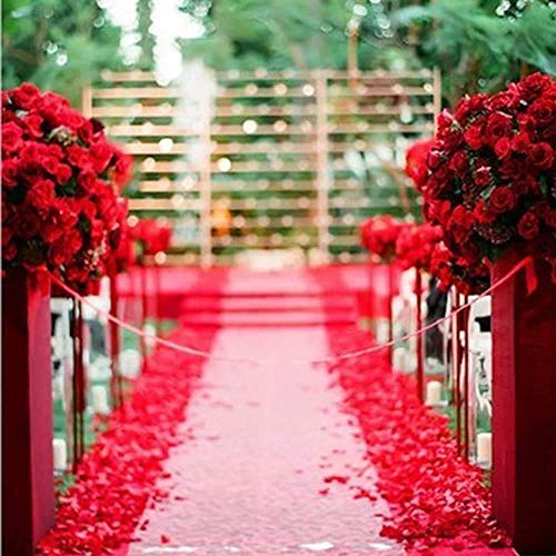 Cute critters Artificial Silk Rose Petals Decoration Wedding Party Artificial Plant Pot (Red, 500Pcs) - Image 3