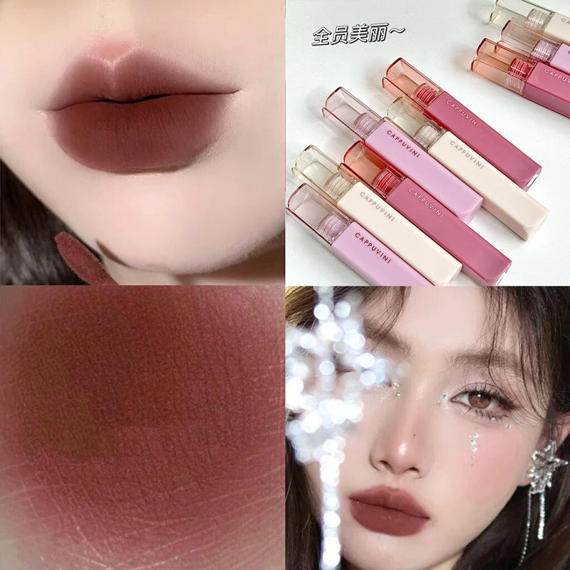 Cappuvini Matte Lip Mud – Soft Velvet Nude Lipstick for Everyday Use - Image 1