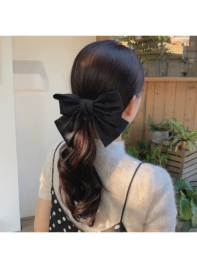 yaozeio Bow Barrettes Clips For Women Girls Hair Accessories Big Bowknot Hair Clip Girls Hair Bows For Women Red Black Hair Bow Clips Barrette 2Pcs - Image 3