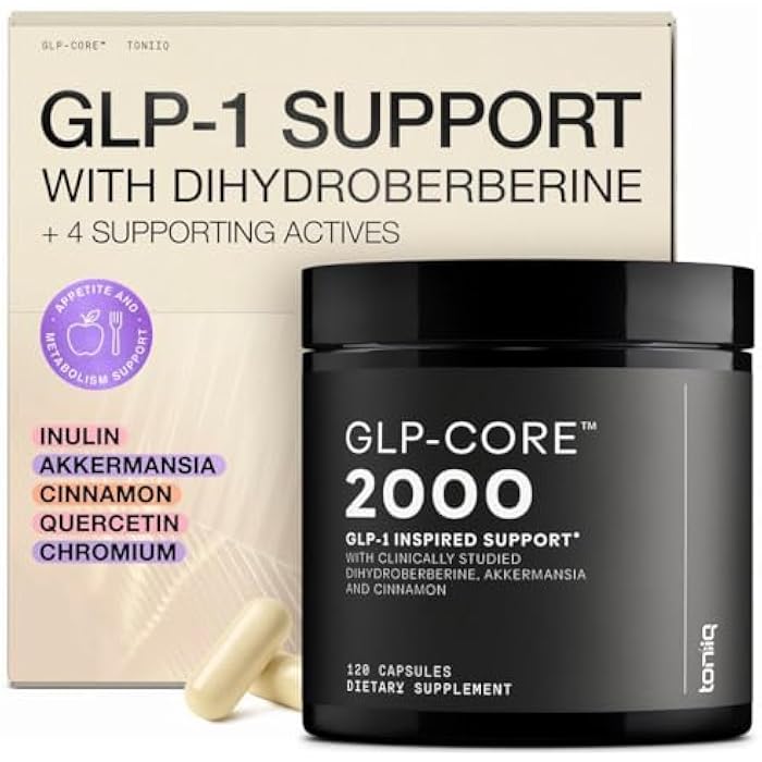Toniiq دعم تونياك GLP-1 — مع غلوكوفانتاج® ديهيدروبيربيرين وأكرمانسيا المدروسة سريرياً والمحمية ببراءة اختراع — دعم الشهية والشعور بالشبع — 120 كبسولة (إمداد لمدة 60 يوم) - Image 1