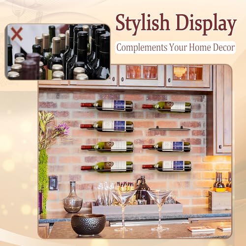 AQAREA Wall Mounted Wine Rack: Metal Wall Wine Bottle Holder - for Wine Cellar Home Kitchen Bar Decor - 8Pcs - Image 3