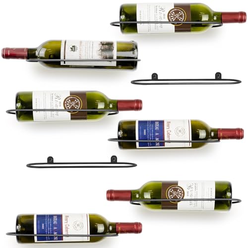 AQAREA Wall Mounted Wine Rack: Metal Wall Wine Bottle Holder - for Wine Cellar Home Kitchen Bar Decor - 8Pcs - Image 1
