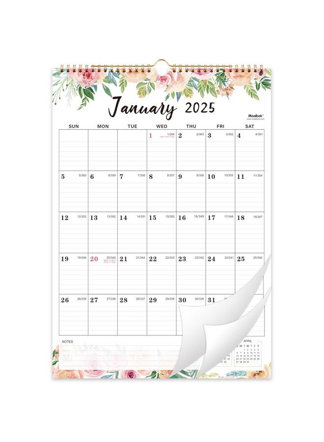 MaaIbok 2025 Wall Calendar - 12 Months Calendar 2025, Jan 2025 - Dec 2025, 12" X 17", Large Blocks, 2025 Calendar, Premium Paper, Floral  - Image 1