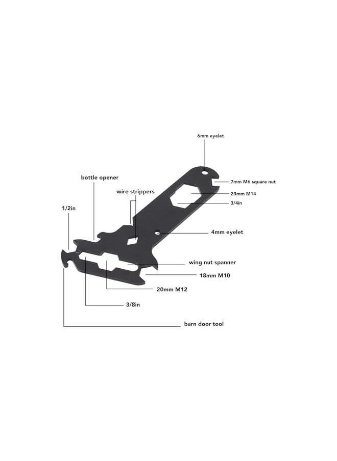 PROMASS - promass Multitool Card, 14 in 1 Separate Rigger Tools with Wing Nut Spanner & Bottle Opener, Slim Pocket Tool Card, Cool Gadget for Quick Repairs, Survival Gear, Camping - Image 1