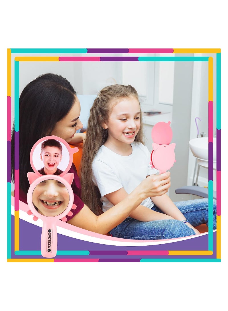 KASTWAVE Emotional Learning Mirror, Handheld Unbreakable Mirror, Autism Sensory Toys Play Mirror for Kids Social Emotional Learning School Social Skills Therapy Tool, Pink and Blue - Image 5