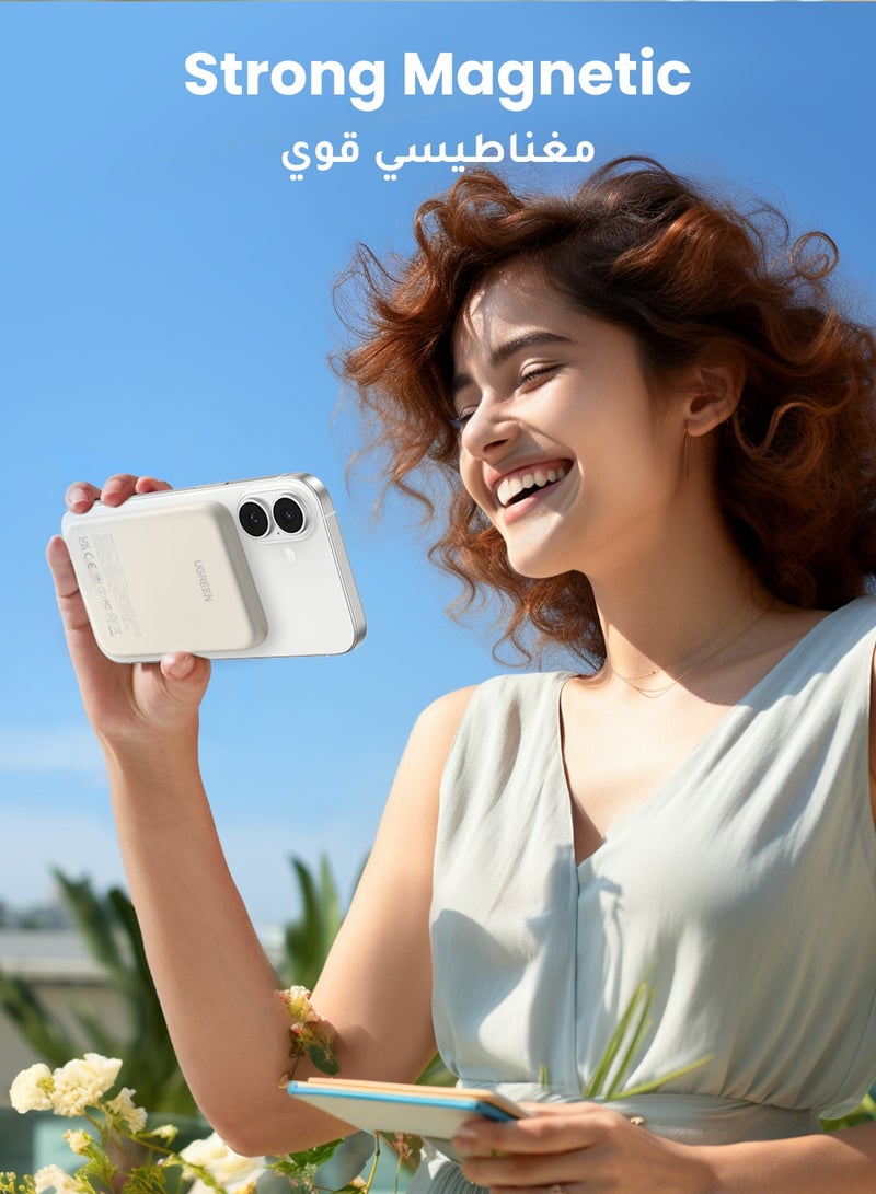 Ugreen Wireless Power Bank Magnetic 7.5W MagSafe Wireless Portable Charger, Fast Charging For iPhone 16 Series, Apple Watch S10, AirPods4 - - Image 2