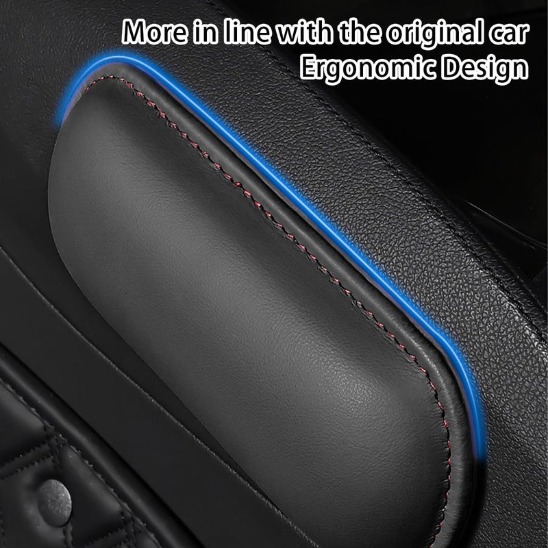 Mandark Car Knee Cushion Pad, Leather Memory Foam Vehicle Door Armrest Pillow for Leg Elbow, Comfort Auto Interior Center Console Thigh Support Mat Accessories, Universal for Most Cars (Black/Red) - Image 4