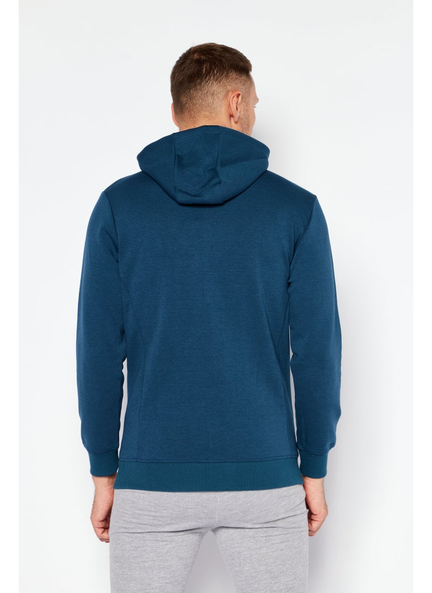 Nordland Men Sportswear Fit Long Sleeves Outdoor Hoodie, Teal Blue  - Image 3