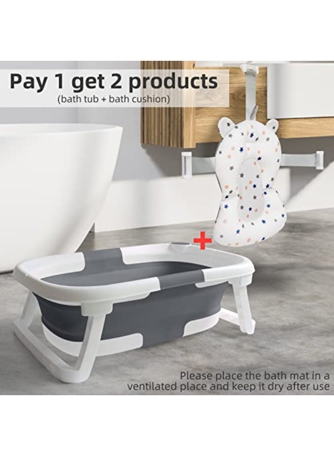 حمام أطفال قابل للطي، أحواض استحمام للأطفال، حمام bebés قابل للطي مع وسادة خفض، دش حمام أطفال محمول مع أرجل غير قابلة للانزلاق للأطفال حديثي الولادة. - Image 2