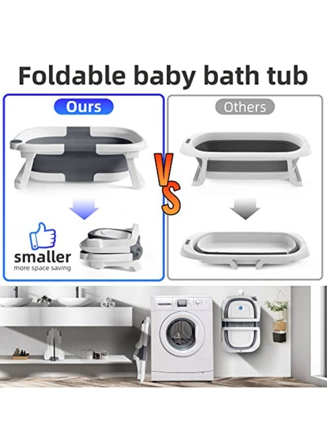 حمام أطفال قابل للطي، أحواض استحمام للأطفال، حمام bebés قابل للطي مع وسادة خفض، دش حمام أطفال محمول مع أرجل غير قابلة للانزلاق للأطفال حديثي الولادة. - Image 3