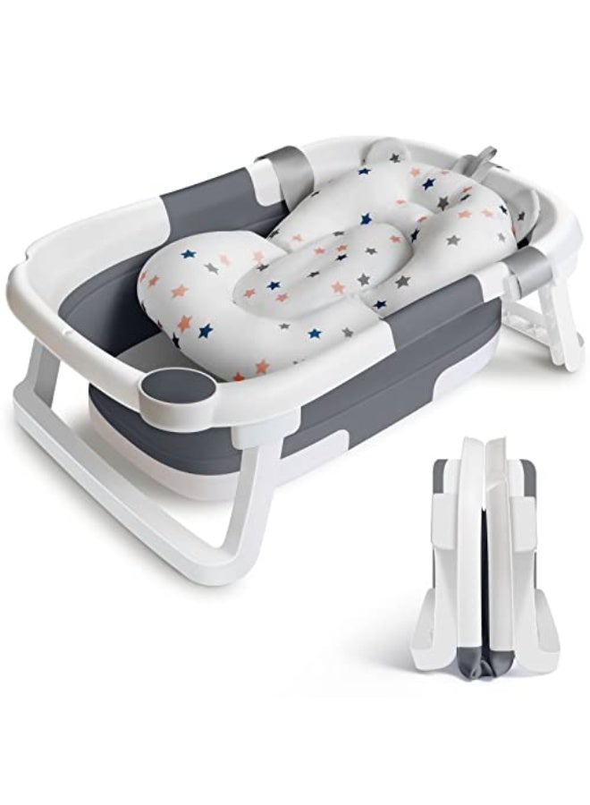 حمام أطفال قابل للطي، أحواض استحمام للأطفال، حمام bebés قابل للطي مع وسادة خفض، دش حمام أطفال محمول مع أرجل غير قابلة للانزلاق للأطفال حديثي الولادة. - Image 1