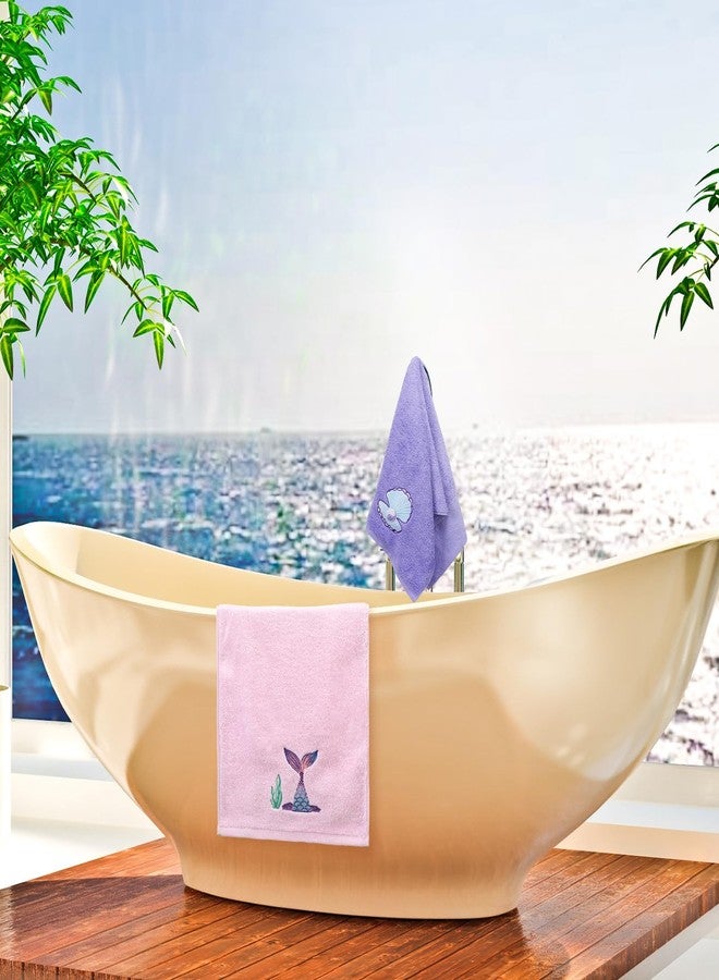 Mindsoft مجموعة مناشف يد Mindsoft مكونة من 3 قطع بتصميم حورية البحر بالألوان المائية، مقاس 14 × 29 بوصة، مصنوعة من القطن المطرز، بتصميم صدفة حورية البحر، مناسبة للشاطئ والحمام، مثالية لتزيين الحمام المنزلي، والتجفيف، والتنظيف، والطبخ، كهدية. - Image 3