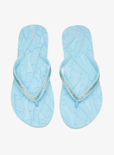 أكوا Women's Tropical Print Slip-On Thong Slippers