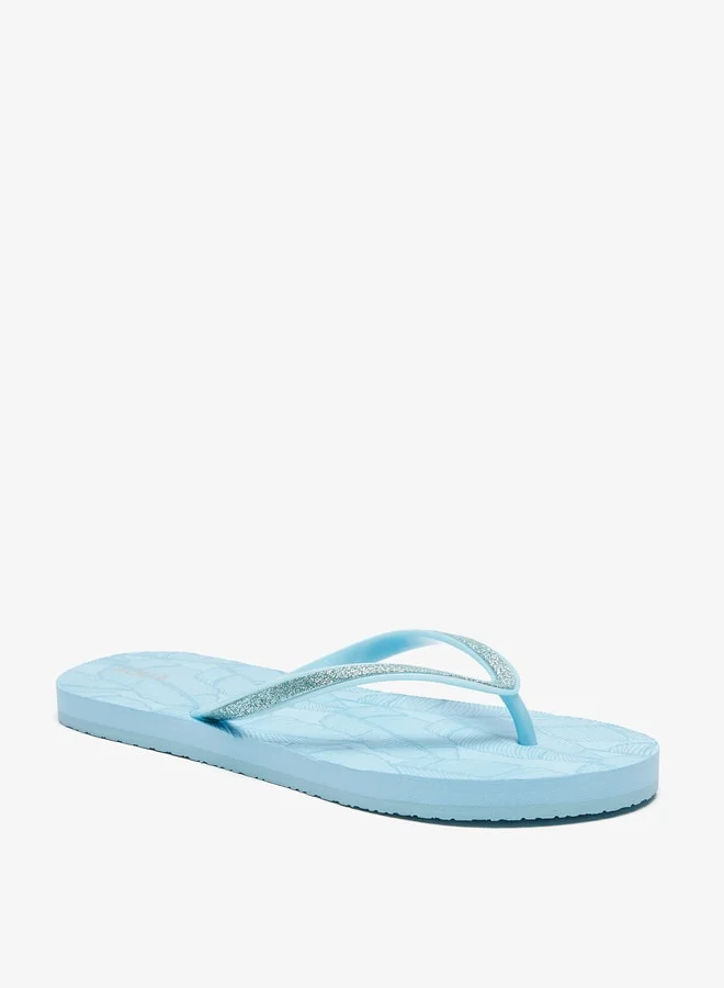 Aqua Women's Tropical Print Slip-On Thong Slippers