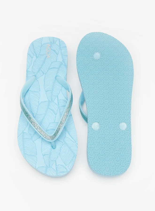 Aqua Women's Tropical Print Slip-On Thong Slippers