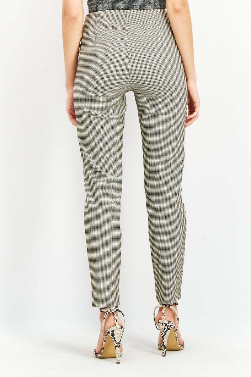 Tchibo Women Slim Fit Textured Pants, Olive - Image 3