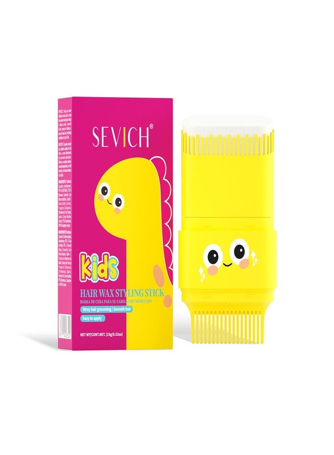 SEVICH Hair Wax Stick for Kids with Comb,Angled & Flat Double Comb for Flyaway Hair & Frizz Control,Gentle Moisturizing Formula with Shea Butter & Strawberry Extract,Dinosaur Design,15g - Image 1