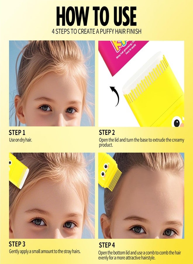 SEVICH Hair Wax Stick for Kids with Comb,Angled & Flat Double Comb for Flyaway Hair & Frizz Control,Gentle Moisturizing Formula with Shea Butter & Strawberry Extract,Dinosaur Design,15g - Image 4
