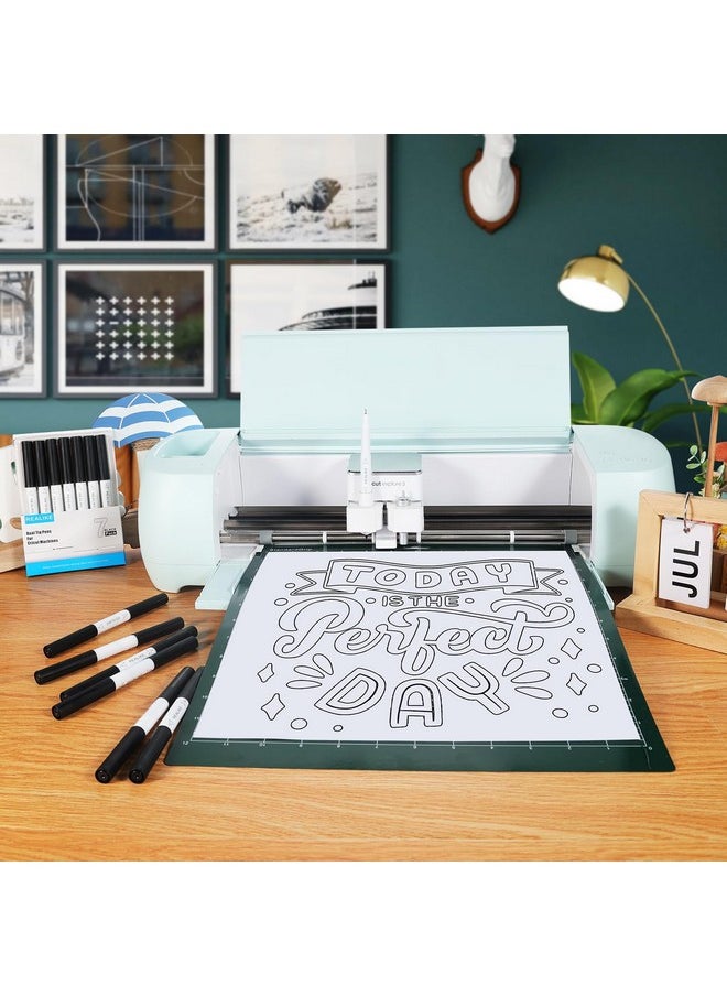 REALIKE - Dual Tip Pens For Cricut Maker 3/Maker/Explore 3/Air 2/Air Black Pens Set Of 7 Pack Dual Tip Marker Fine Point Pen Writing Drawing Accessories For Cricut Machine (0.4 Tip & 1.0 Tip) - Image 1