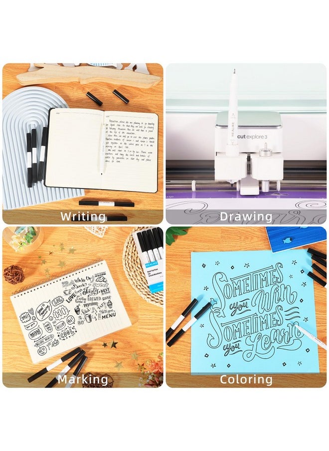 REALIKE - Dual Tip Pens For Cricut Maker 3/Maker/Explore 3/Air 2/Air Black Pens Set Of 7 Pack Dual Tip Marker Fine Point Pen Writing Drawing Accessories For Cricut Machine (0.4 Tip & 1.0 Tip) - Image 1