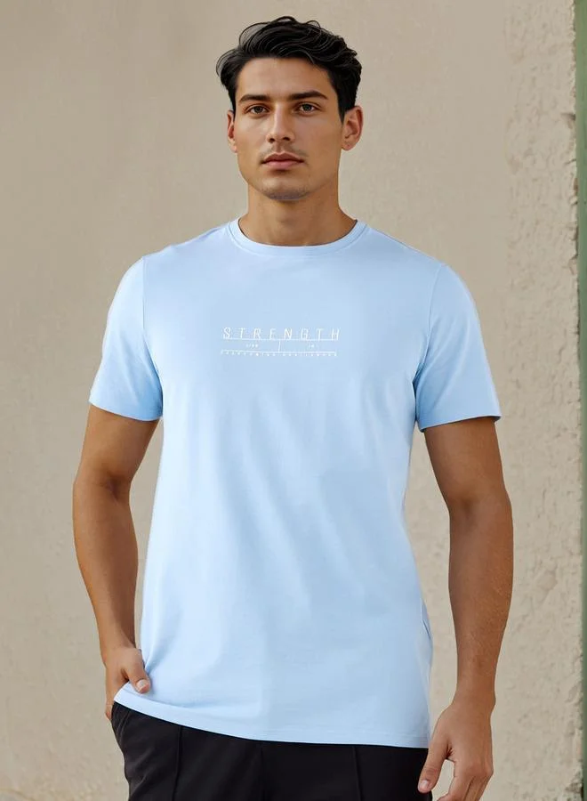 Iconic Iconic Slogan Print Pique T-shirt