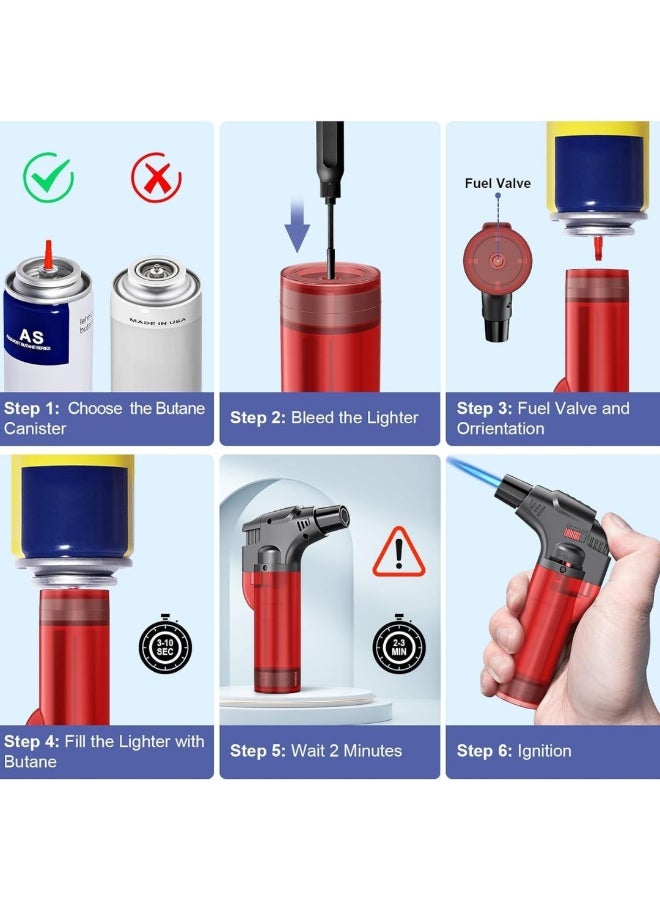 fenix 3 PCS Portable Butane Torch Lighters – Windproof Refillable Jet Flame Lighters for Candles, Grills, Fireplaces, Campfires & More – Multi-Utility Safe Flame Lighter Set - Image 4