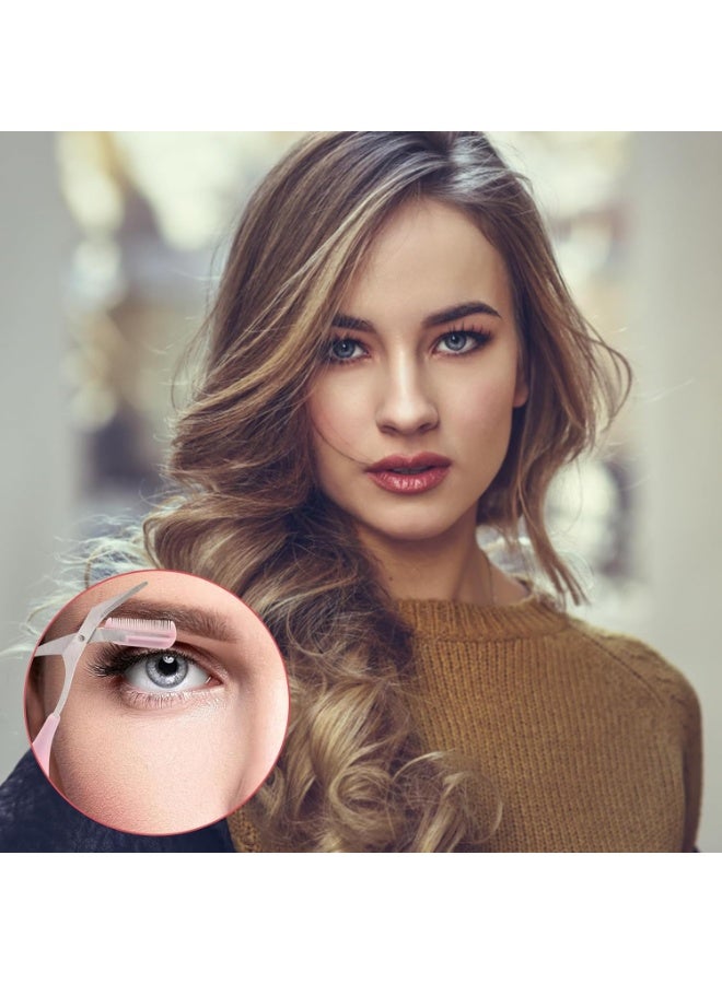 مقص تشذيب متعدد الاستخدامات مع مشط – أداة تجميل لإزالة الشعر وتحديده وتشكيله مع ملاقط لتنسيق الرموش - Image 3