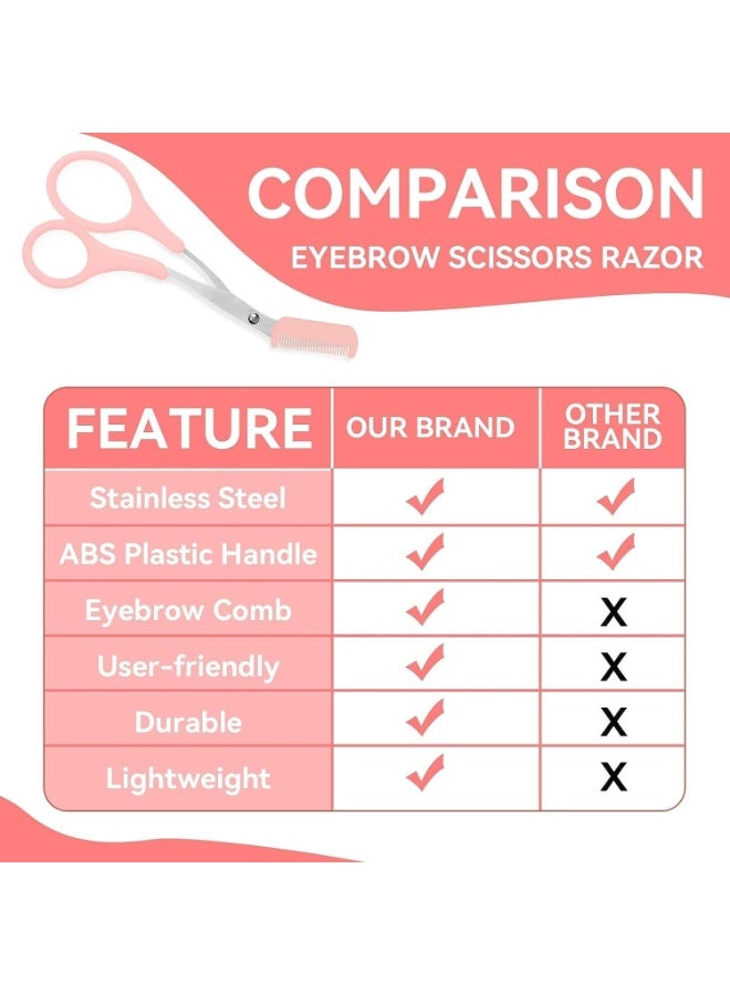 مقص تشذيب متعدد الاستخدامات مع مشط – أداة تجميل لإزالة الشعر وتحديده وتشكيله مع ملاقط لتنسيق الرموش - Image 4