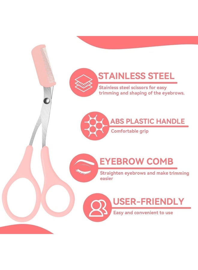 مقص تشذيب متعدد الاستخدامات مع مشط – أداة تجميل لإزالة الشعر وتحديده وتشكيله مع ملاقط لتنسيق الرموش - Image 5