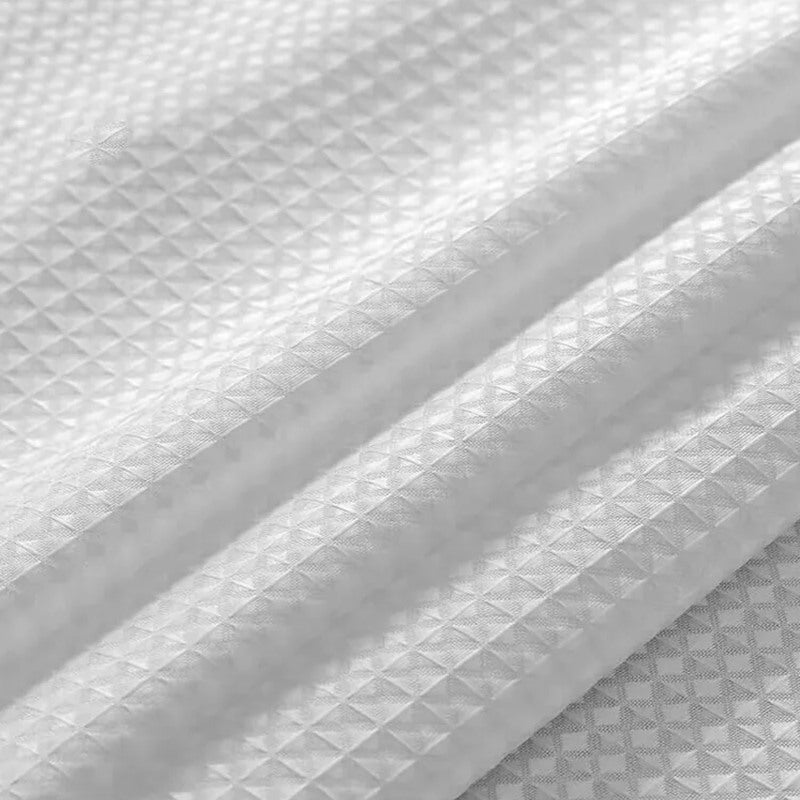 Waffle Weave Shower Curtain 180 X 200 Cm Heavyweight 230 GSM Fabric - Superior Water Containment Textured Shower Curtain for Tall Showers Home Bathroom Decor - Image 4