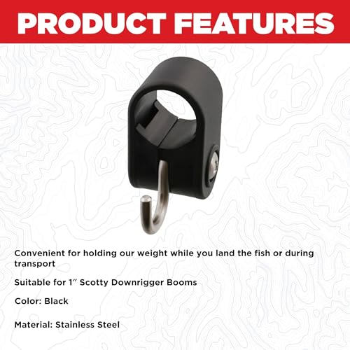Scotty #1147 Weight Hook, Boom Mount for 1-Inch Boom,Black - Image 2