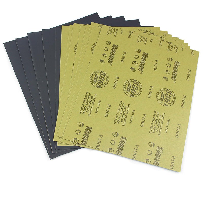 MAXAMN 1000 Grit Sandpaper Wet Dry Sandpaper Sheets 9 x 11 Inches Silicon Carbide Abrasive Sand Paper for Wood Furniture Finishing Metal Sanding Automotive Polishing DIY Projects 10 Sheets