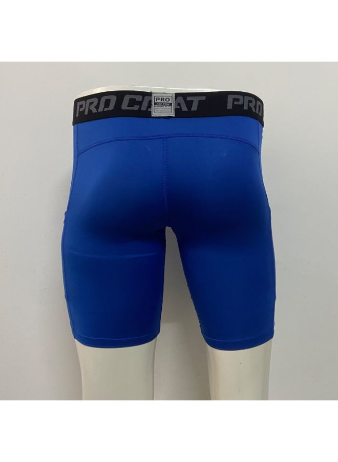 PRO Men Skinny Running Sports Tights Shorts With Pockets Outdoor Fitness Workout Underwear Athletic Gym Training Pants Leggings - Image 3