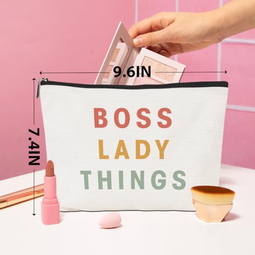 CQM Boss Lady Gifts for Women Boss Gifts Makeup Bag Leadership Gifts Thank You Gifts Cosmetic Bag Zipper Pouch Promotion Appreciation Gifts for Coworkers Supervisor Manager Christmas Birthday Gifts - Image 4