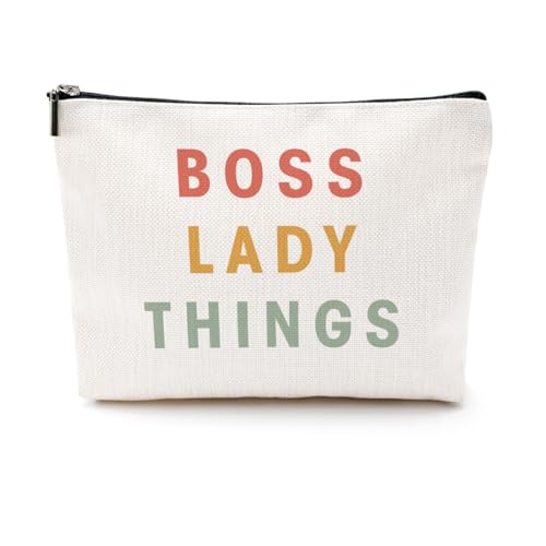 CQM Boss Lady Gifts for Women Boss Gifts Makeup Bag Leadership Gifts Thank You Gifts Cosmetic Bag Zipper Pouch Promotion Appreciation Gifts for Coworkers Supervisor Manager Christmas Birthday Gifts - Image 1