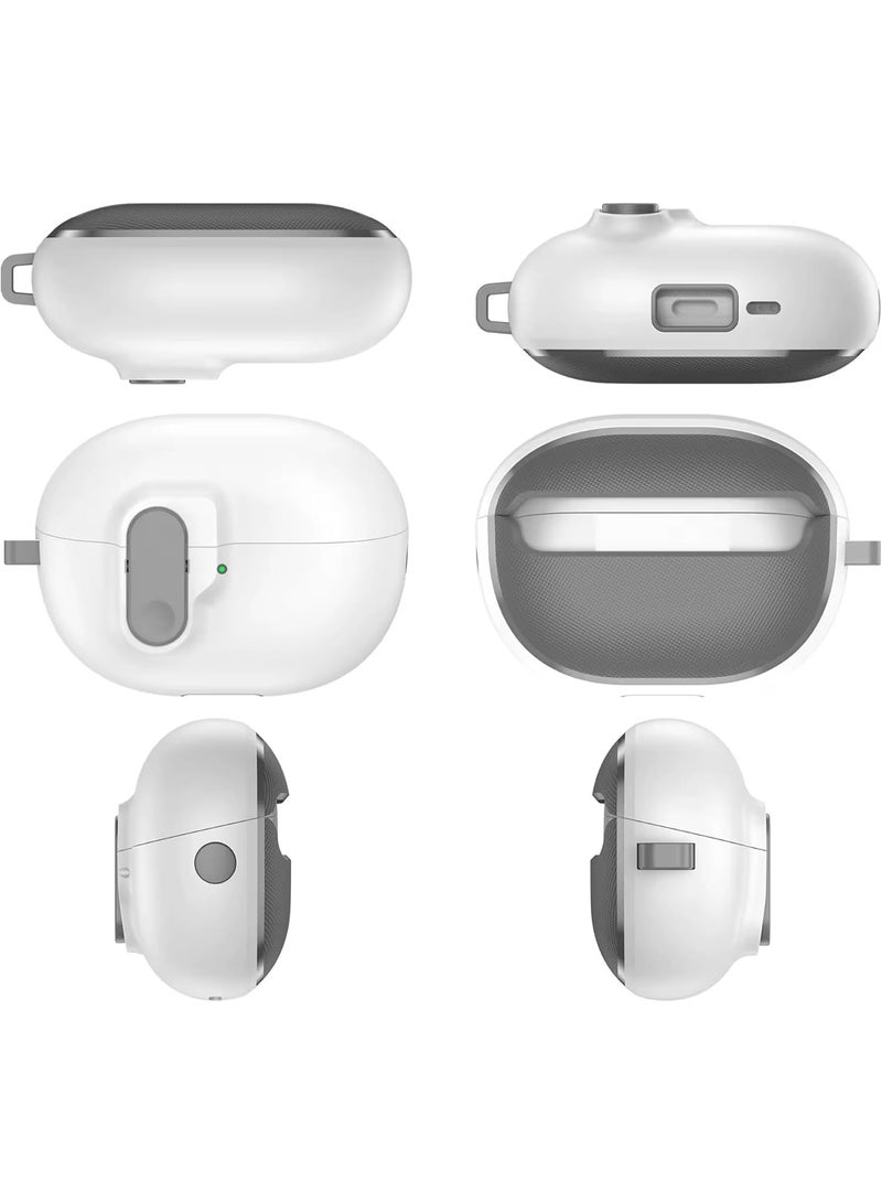 Premium Lock Cover For Huawei Freebuds pro 3 / Freebuds pro 4 Case With Secure Lock Shockproof ForHuawei freebuds pro 3/4 Case High Quality, Water Restrictions (White) - Image 3