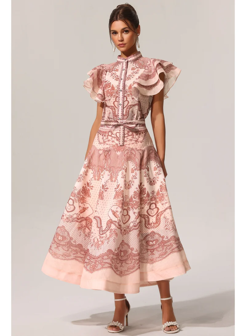 Bella Barnett Kimivi Sleeveless Floral Printed Shirt Two-Piece Set