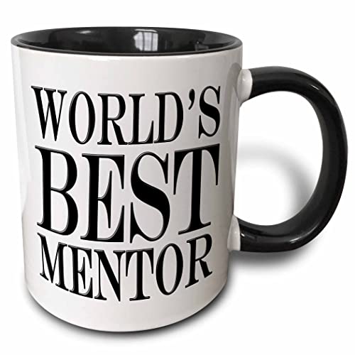 3dRose Worlds Best Mentor Two Tone Mug Black 11 oz - Image 1