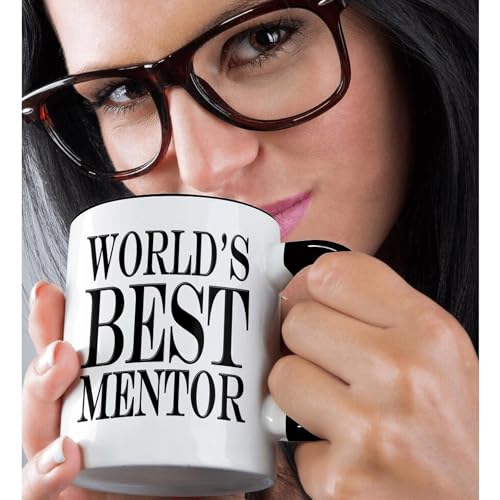 3dRose Worlds Best Mentor Two Tone Mug Black 11 oz - Image 3