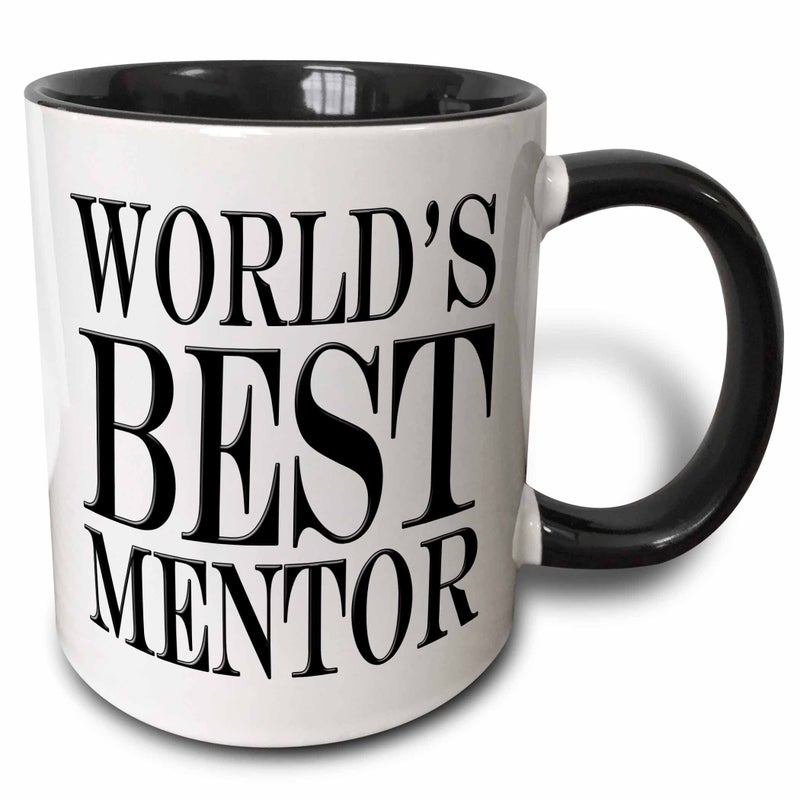 3dRose Worlds Best Mentor Two Tone Mug Black 11 oz - Image 2