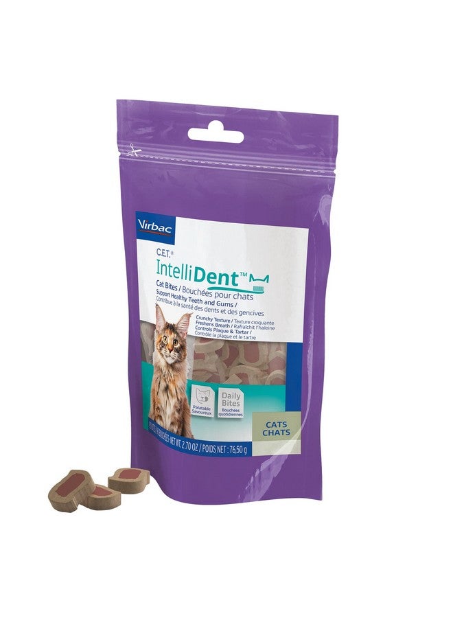 فيرباك Virbac CET IntelliDent Cat Bites مكافآت العناية بالأسنان للقطط من أجل أسنان ولثة صحية ونفس منعش بنكهة الدجاج، 90 لكل كيس - Image 4