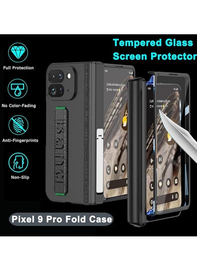عام حافظة قابلة للطي لجهاز Google Pixel 9 Pro Fold مع حزام وواقي شاشة، حافظة شاملة بمفصلة مغناطيسية لجهاز Google Pixel 9 Pro Fold مع قاعدة. - Image 2