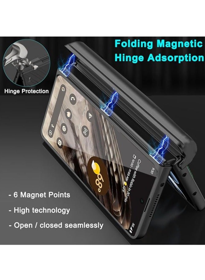 عام حافظة قابلة للطي لجهاز Google Pixel 9 Pro Fold مع حزام وواقي شاشة، حافظة شاملة بمفصلة مغناطيسية لجهاز Google Pixel 9 Pro Fold مع قاعدة. - Image 4