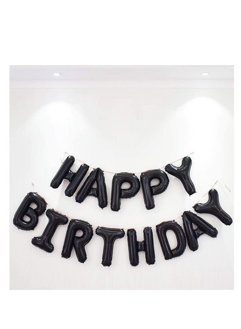 MARKQ Black Happy Birthday Balloon Banner [16 Inch] - Mylar Foil Birthday Letter Sign for Kids and Adults Party Decorations - Image 4