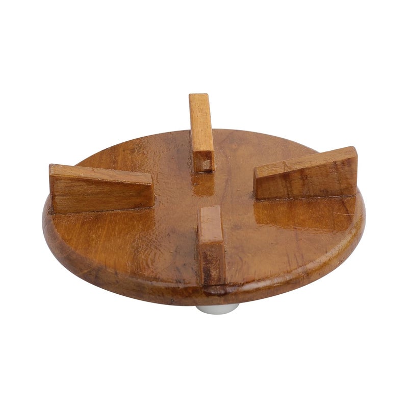 ROSTON ROSTON hotpot Stand for Kitchen Round Table Ring Set Hot Pot Stand Trivet Set of 3 ntural Teak Wood for Kitchen Dinning Table  - Image 2