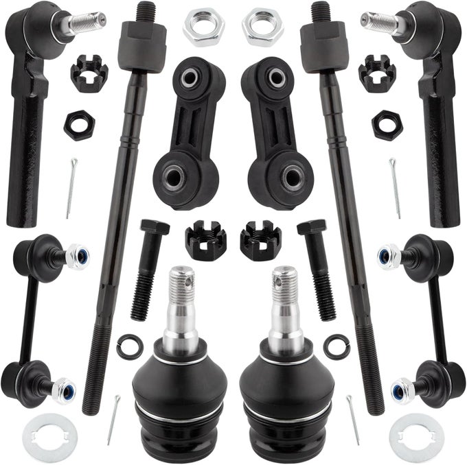 10Pc Front Rear Sway Bar, Lower Ball Joint, Outer Inner Tie Rod For Subaru Legacy & Outback 2000-2004
