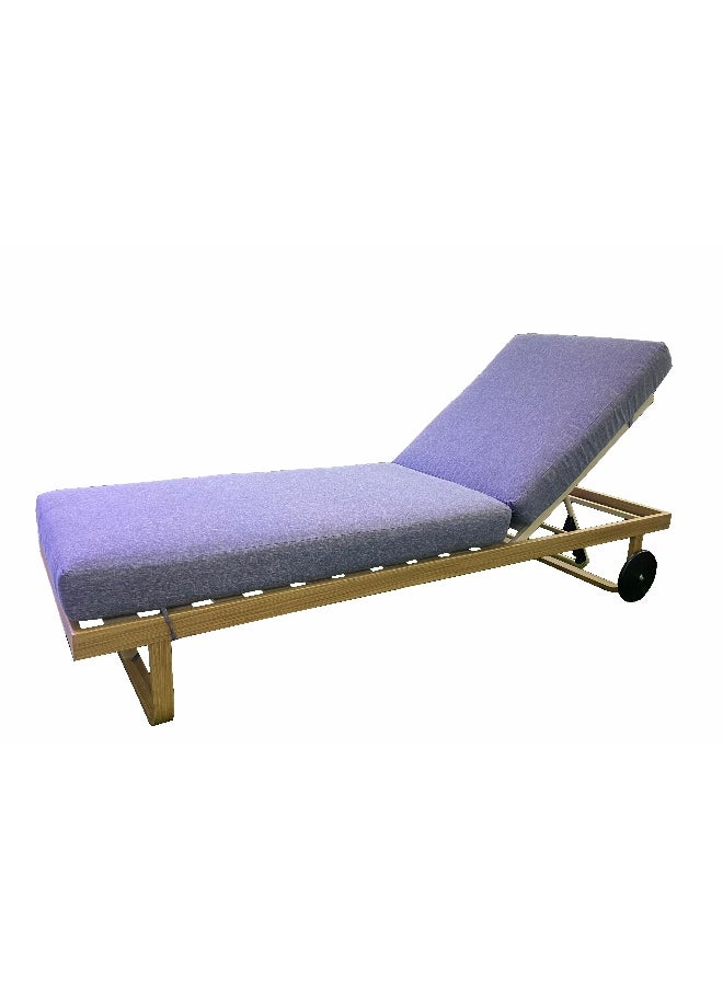 Oasis Casual Wood Paint Aluminium Sun Lounger with Cushion and Side Table  - Image 2